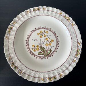 Spode Copeland Wicker Dell Platter // 13" Round // Basketweave Floral Design